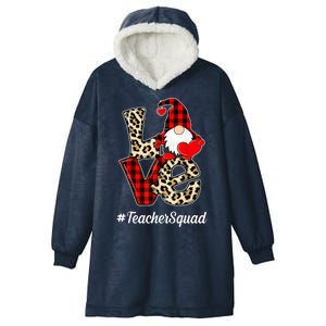 Love Gnome Teacher Squad Happy Valentine Day Hooded Wearable Blanket