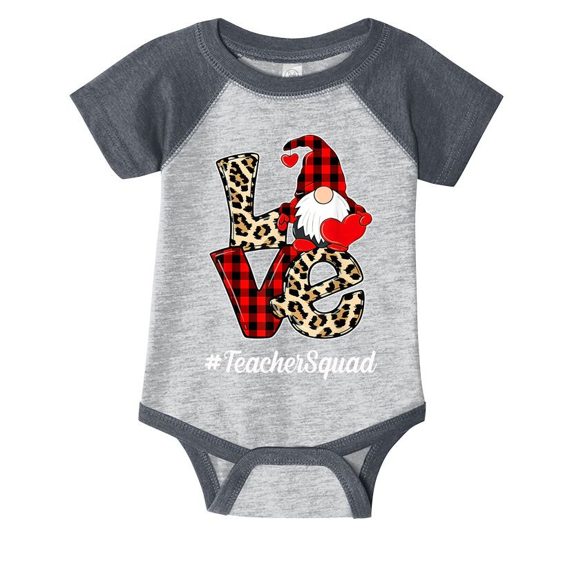 Love Gnome Teacher Squad Happy Valentine Day Infant Baby Jersey Bodysuit