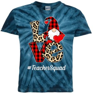 Love Gnome Teacher Squad Happy Valentine Day Kids Tie-Dye T-Shirt