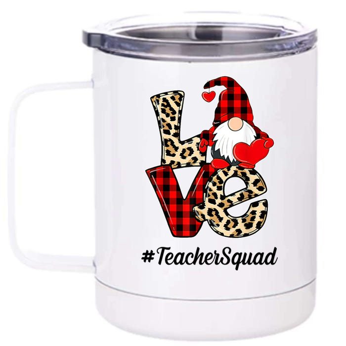 Love Gnome Teacher Squad Happy Valentine Day 12 oz Stainless Steel Tumbler Cup