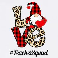 Love Gnome Teacher Squad Happy Valentine Day Flatbill Hat