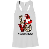 Love Gnome Teacher Squad Happy Valentine Day Women's Racerback Tank