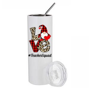 Love Gnome Teacher Squad Happy Valentine Day Stainless Steel Tumbler