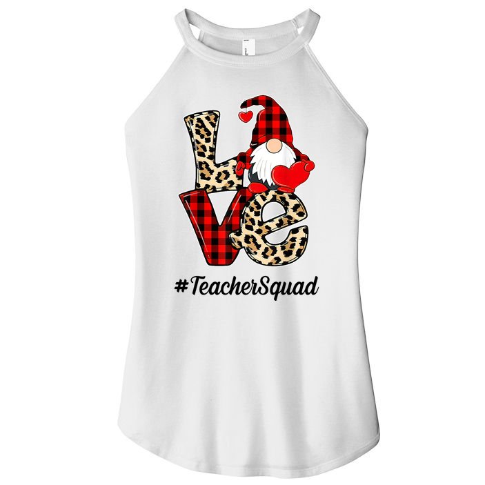 Love Gnome Teacher Squad Happy Valentine Day Women's Perfect Tri Rocker Tank