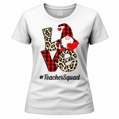 Love Gnome Teacher Squad Happy Valentine Day Women's T-Shirt