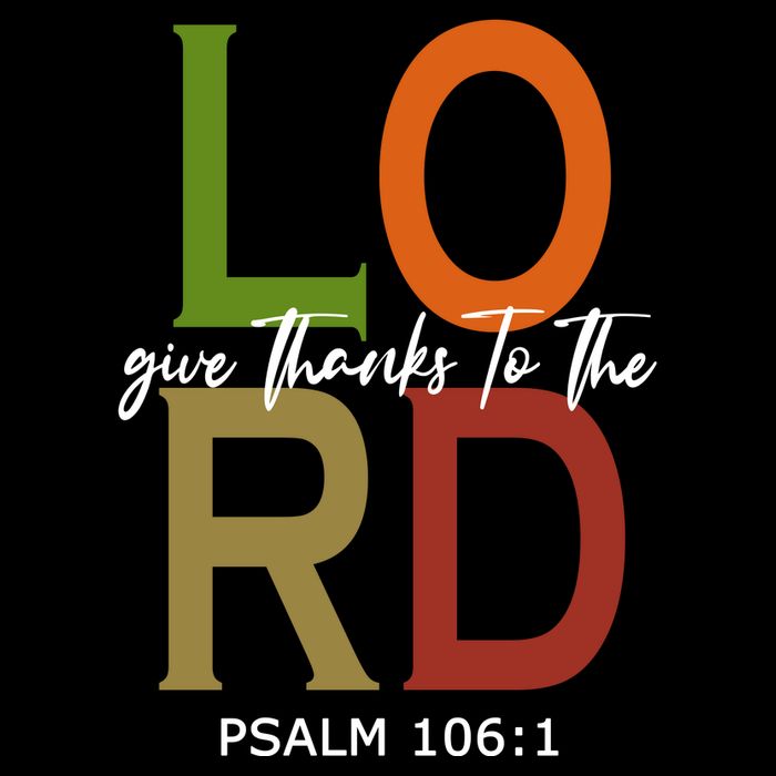 Give Thanks To The Lord Psalm 106:1 Drawstring Bag