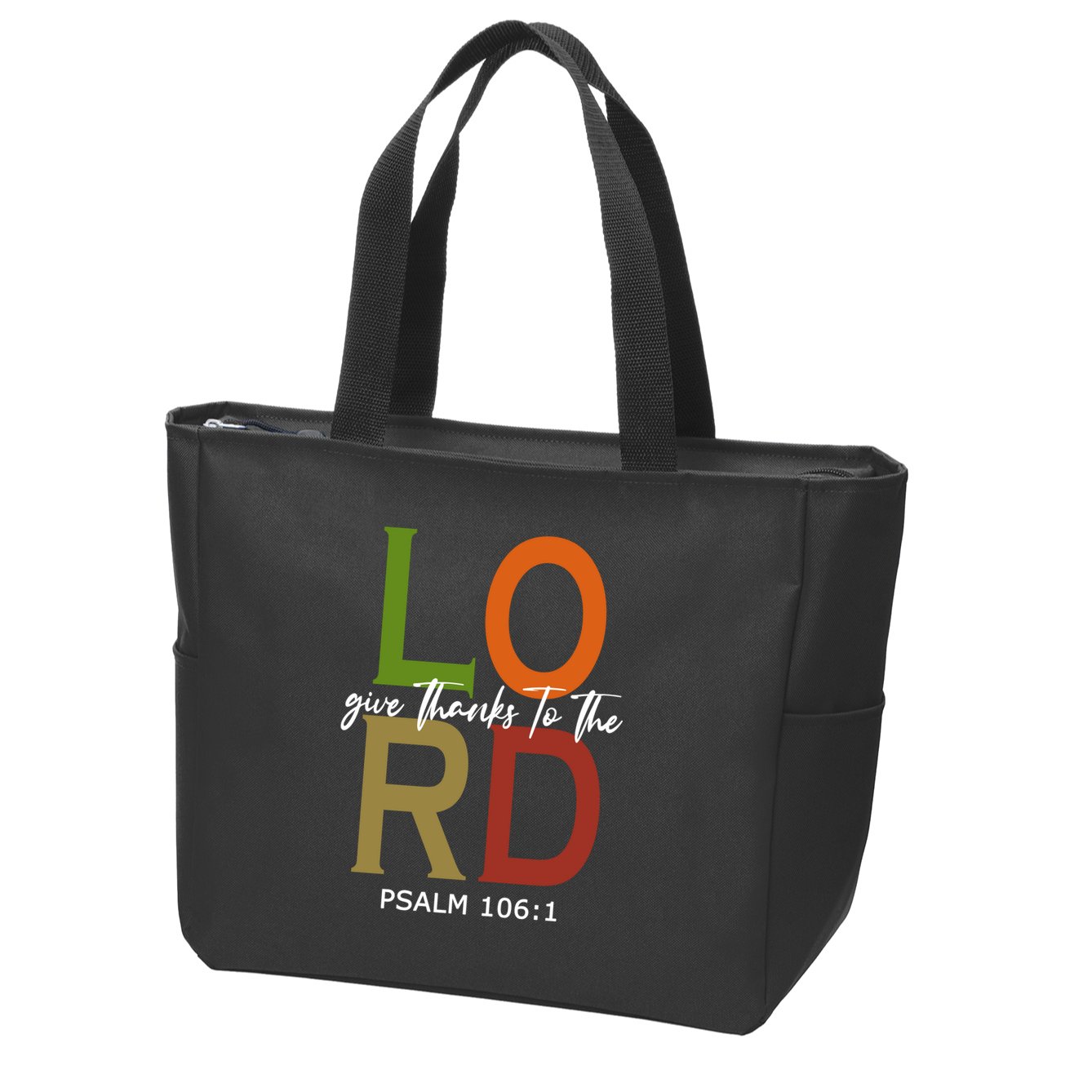 Give Thanks To The Lord Psalm 106:1 Zip Tote Bag