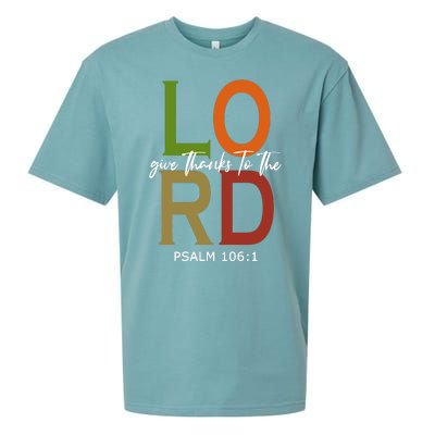 Give Thanks To The Lord Psalm 106:1 Sueded Cloud Jersey T-Shirt