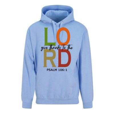 Give Thanks To The Lord Psalm 106:1 Unisex Surf Hoodie