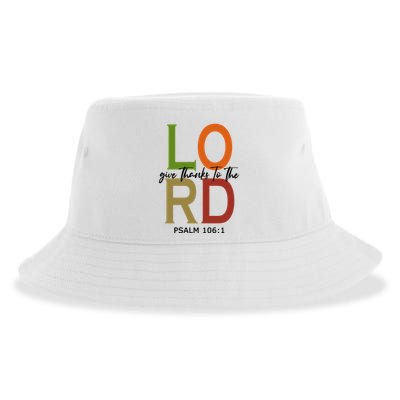 Give Thanks To The Lord Psalm 106:1 Sustainable Bucket Hat