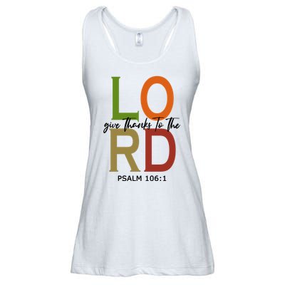 Give Thanks To The Lord Psalm 106:1 Ladies Essential Flowy Tank