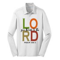 Give Thanks To The Lord Psalm 106:1 Silk Touch Performance Long Sleeve Polo