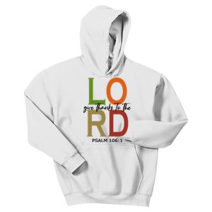 Give Thanks To The Lord Psalm 106:1 Kids Hoodie