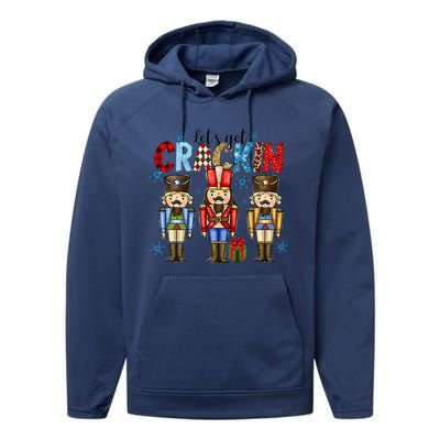 Let's Get This Party Crackin Nutcracker Christmas Pajamas Performance Fleece Hoodie