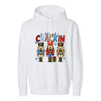 Let's Get This Party Crackin Nutcracker Christmas Pajamas Garment-Dyed Fleece Hoodie