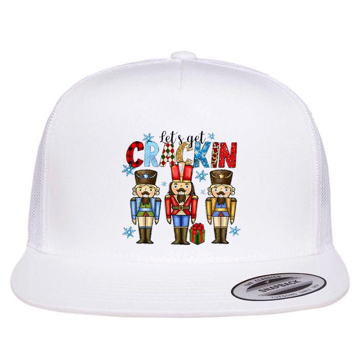 Let's Get This Party Crackin Nutcracker Christmas Pajamas Flat Bill Trucker Hat