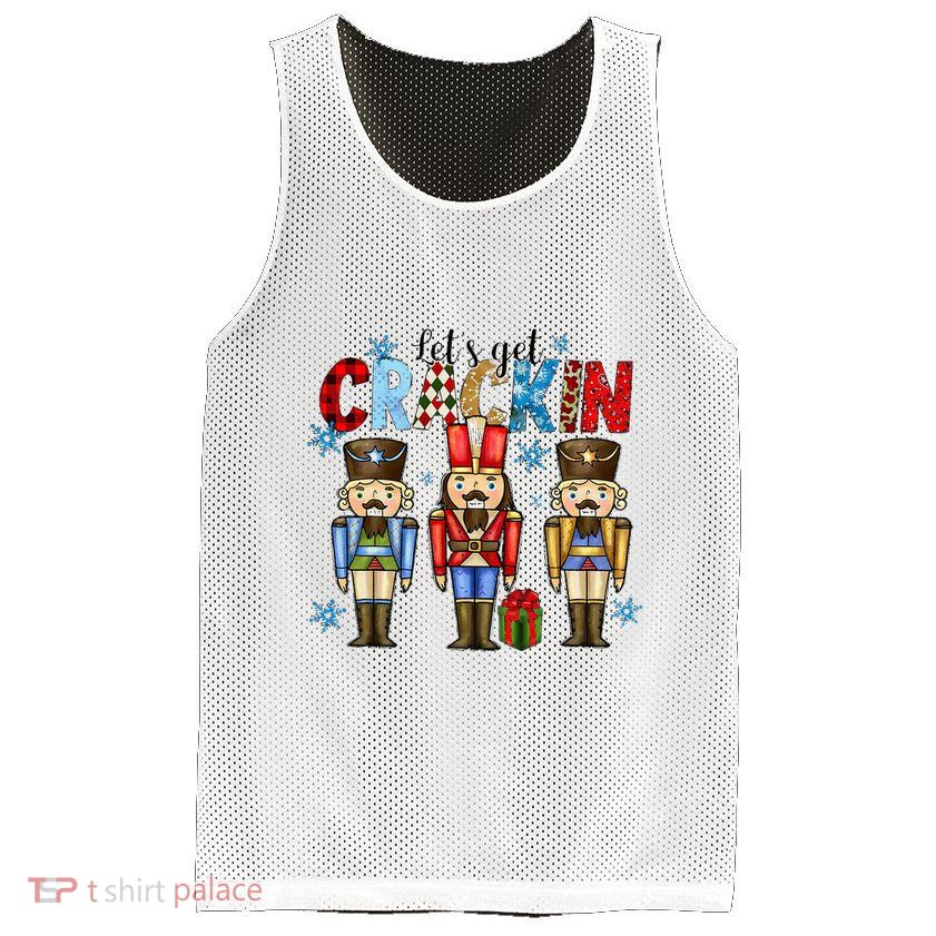 Let's Get This Party Crackin Nutcracker Christmas Pajamas Mesh Reversible Basketball Jersey Tank