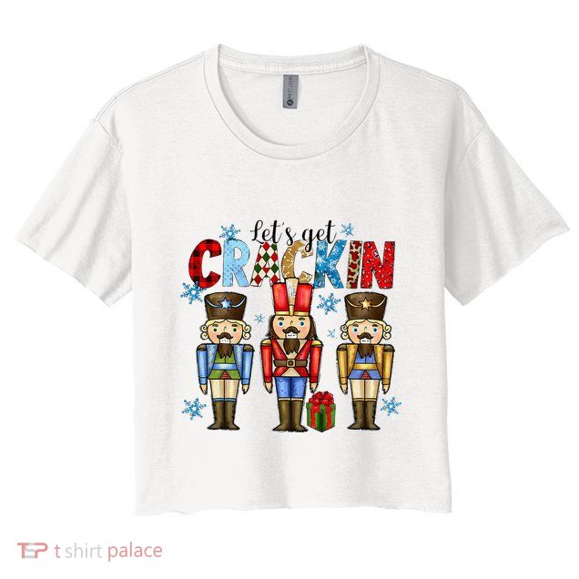 Let's Get This Party Crackin Nutcracker Christmas Pajamas Crop Top