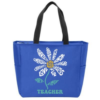 Lifeis Good Teacher Humor Courage Openness Fun Love Gift Zip Tote Bag