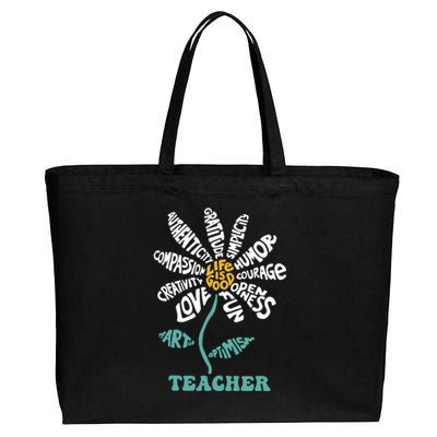 Lifeis Good Teacher Humor Courage Openness Fun Love Gift Cotton Canvas Jumbo Tote