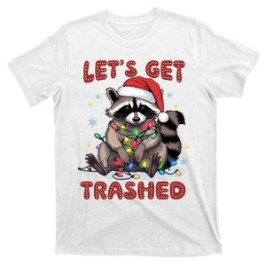 LetS Get Trashed Christmas Holiday Raccoon T-Shirt