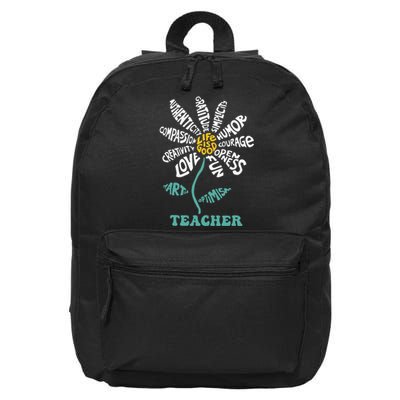 Lifeis Good Teacher Humor Courage Openness Fun Love 16 in Basic Backpack