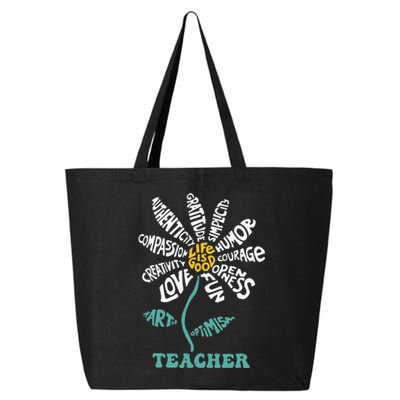 Lifeis Good Teacher Humor Courage Openness Fun Love 25L Jumbo Tote