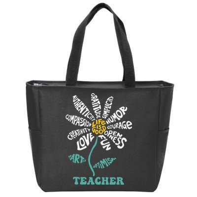 Lifeis Good Teacher Humor Courage Openness Fun Love Zip Tote Bag