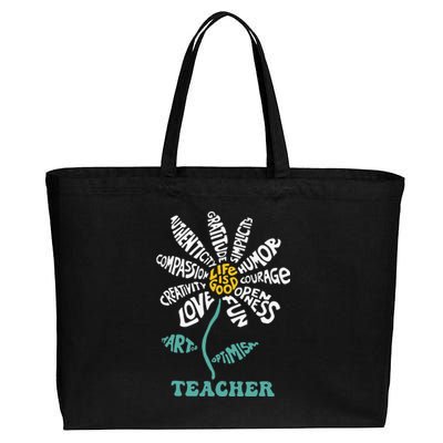 Lifeis Good Teacher Humor Courage Openness Fun Love Cotton Canvas Jumbo Tote