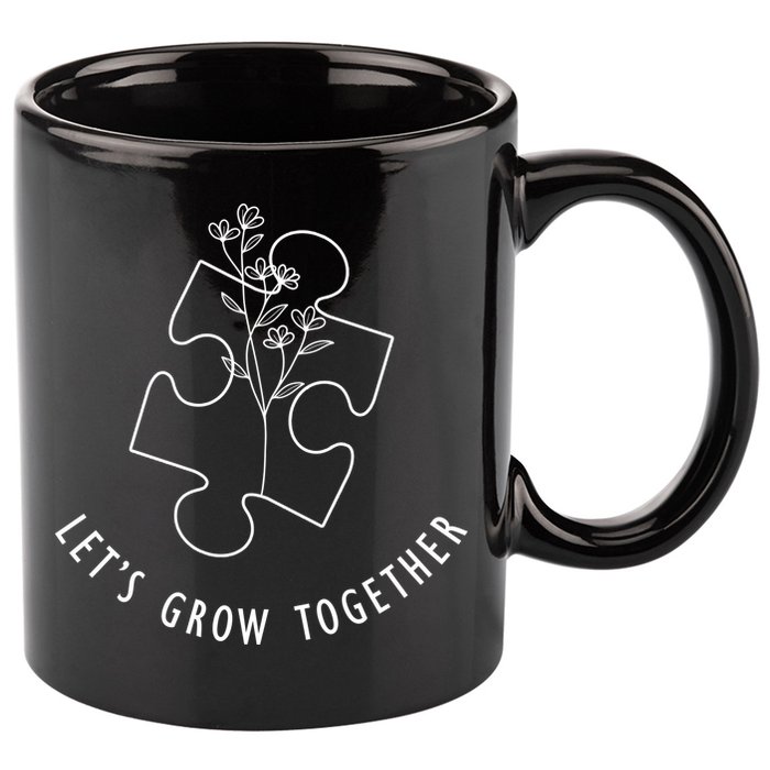 Let's Grow Together Autism Awareness 11oz C Handle Ceramic Mug