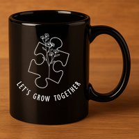 Let's Grow Together Autism Awareness 11oz C Handle Ceramic Mug