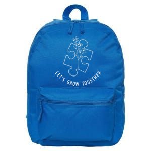 Let's Grow Together Autism Awareness 16 in Basic Backpack