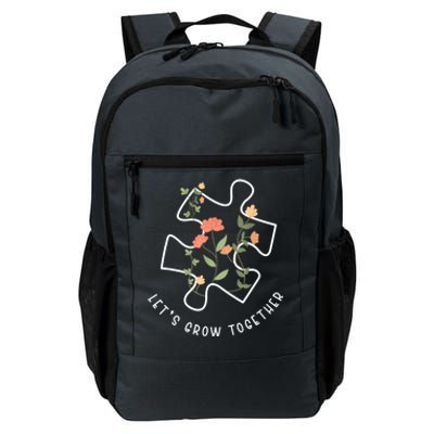 Let's Grow Together Puzzle Flowers Autism Support Girl Daily Commute Backpack