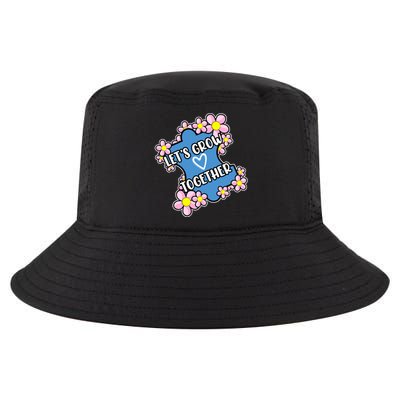 Let's Grow Together Autism Awareness Autistic Mom Graphic Gift Cool Comfort Performance Bucket Hat