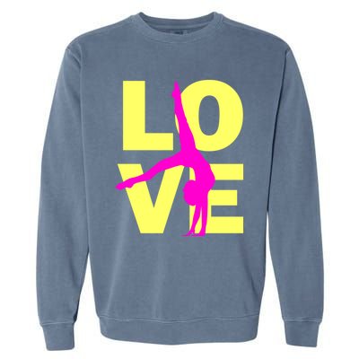 Love Gymnastics Teen Gift Garment-Dyed Sweatshirt