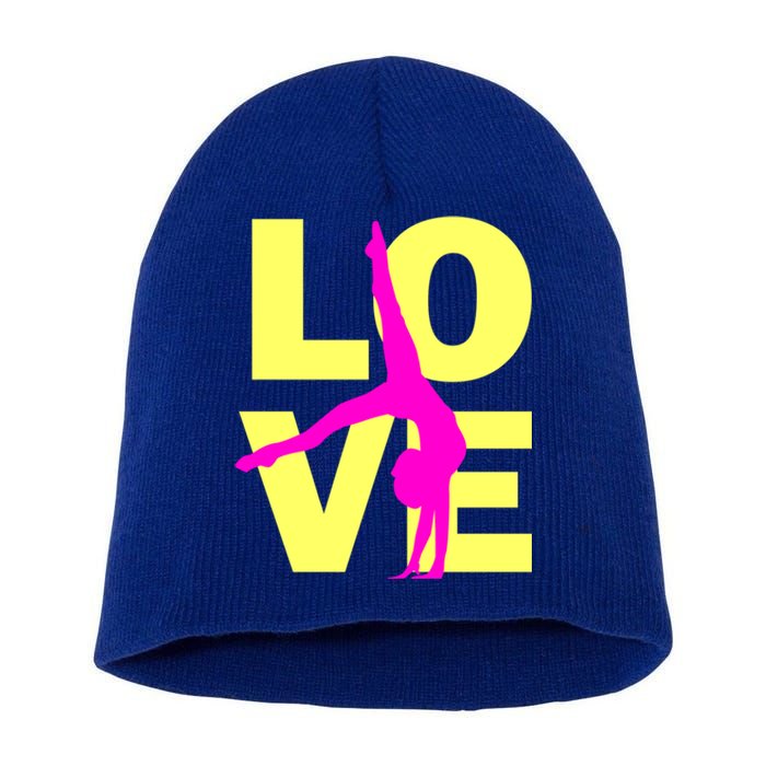 Love Gymnastics Teen Gift Short Acrylic Beanie