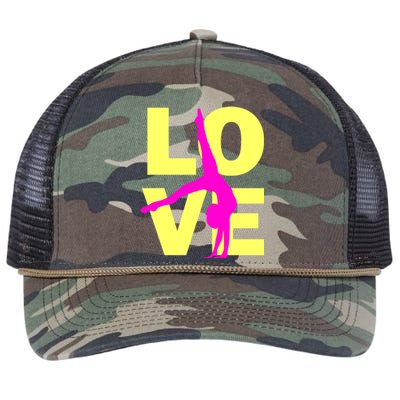 Love Gymnastics Teen Gift Retro Rope Trucker Hat Cap