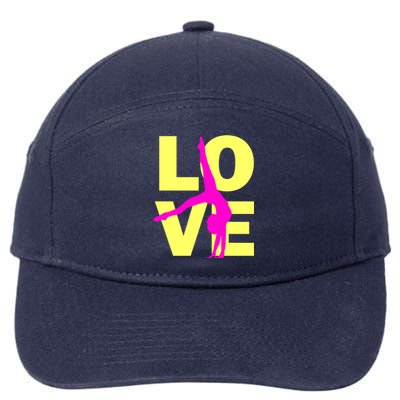 Love Gymnastics Teen Gift 7-Panel Snapback Hat