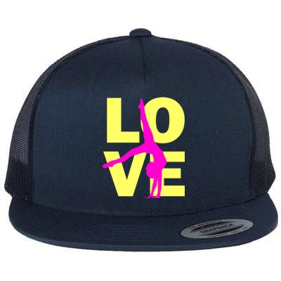 Love Gymnastics Teen Gift Flat Bill Trucker Hat