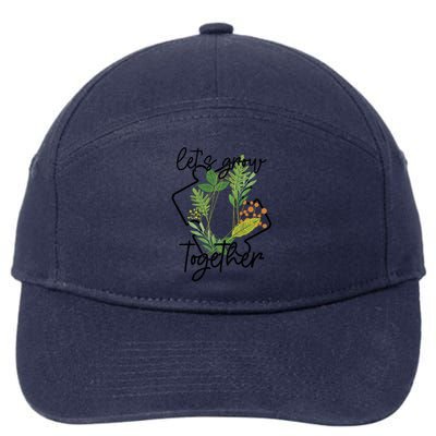 Let's Grow Together Autism Puzzle Piece Plants Meme Gift 7-Panel Snapback Hat