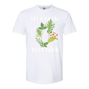 Let's Grow Together Autism Puzzle Piece Plants Meme Gift Softstyle CVC T-Shirt