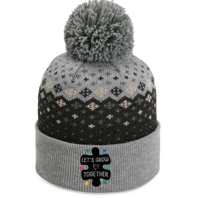 Let's Grow Together Funny Autism Awareness Autistic Graphic Gift The Baniff Cuffed Pom Beanie