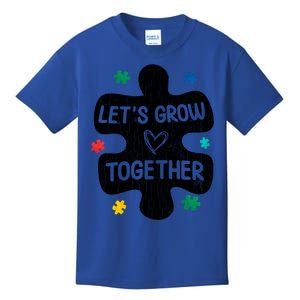 Let's Grow Together Funny Autism Awareness Autistic Graphic Gift Kids T-Shirt