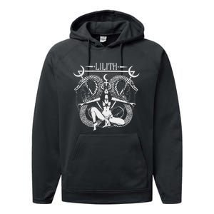 Lilith Goddess Tarot Card Book Of Shadows Performance Fleece Hoodie