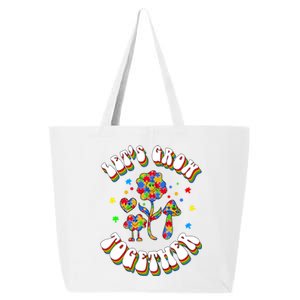 Let's Grow Together Puzzle Flowers Autism Support Great Gift 25L Jumbo Tote