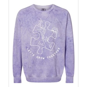 LetS Grow Together Autism Awareness Colorblast Crewneck Sweatshirt