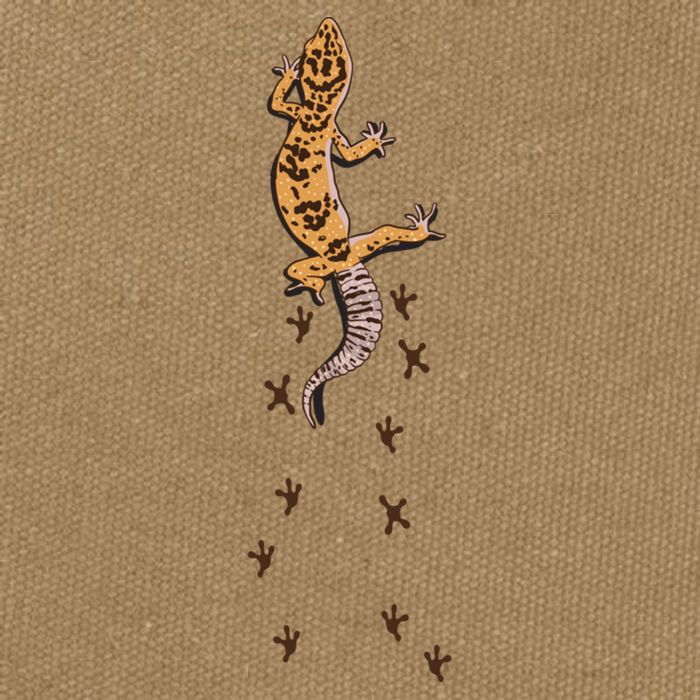 Leopard Gecko Tracks Lizard Lover Gift Meaningful Gift Cotton Canvas Backpack