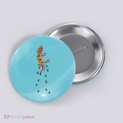 Leopard Gecko Tracks Lizard Lover Gift Meaningful Gift Button