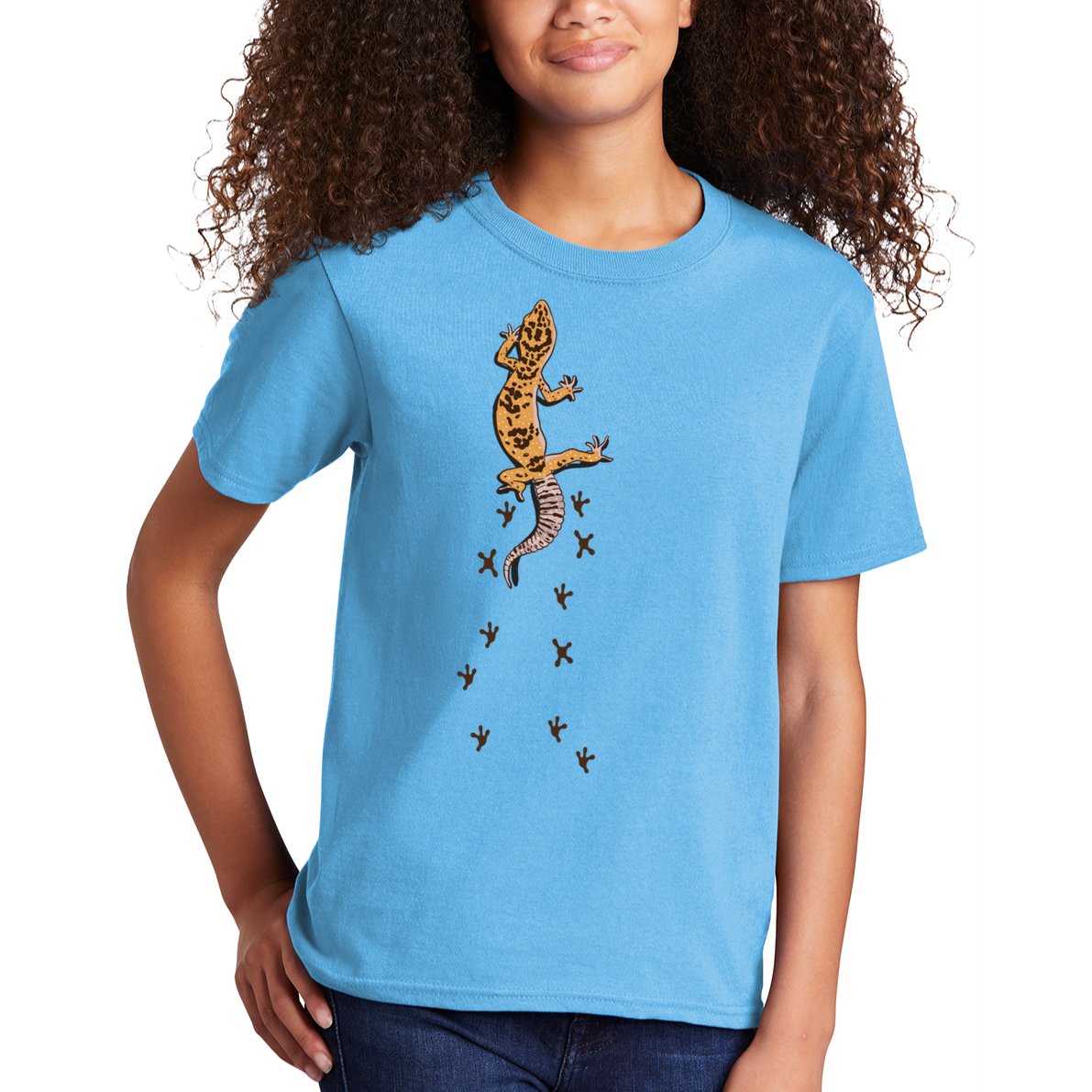 Leopard Gecko Tracks Lizard Lover Gift Meaningful Gift Kids T-Shirt