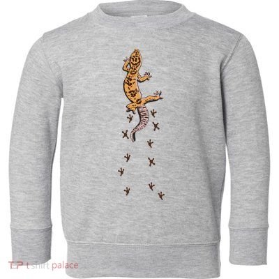 Leopard Gecko Tracks Lizard Lover Gift Meaningful Gift Toddler Sweatshirt